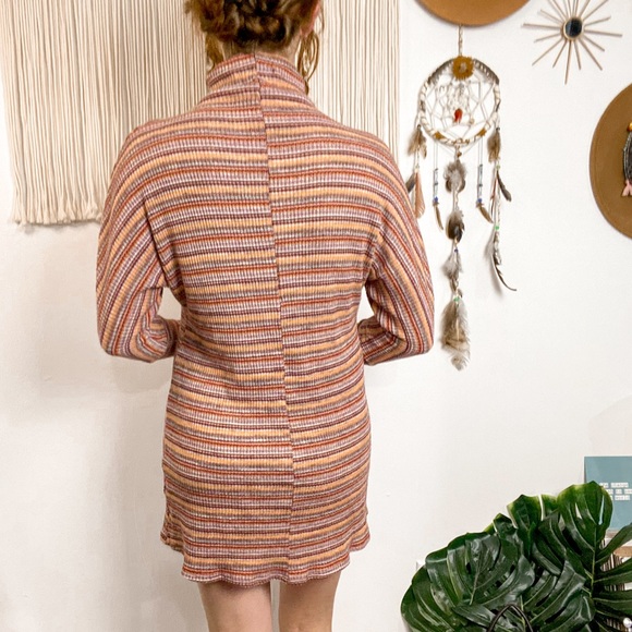 Lulu’s My Number One Orange Multi Striped Dolman Sleeve Shift Dress Small - Picture 12 of 14